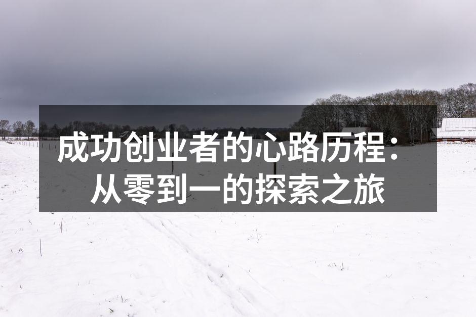 成功创业者的心路历程：从零到一的探索之旅